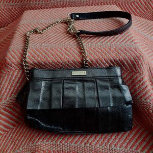 Kate Spade Mini Metallic Pewter Purse w/Chain Strap y2K